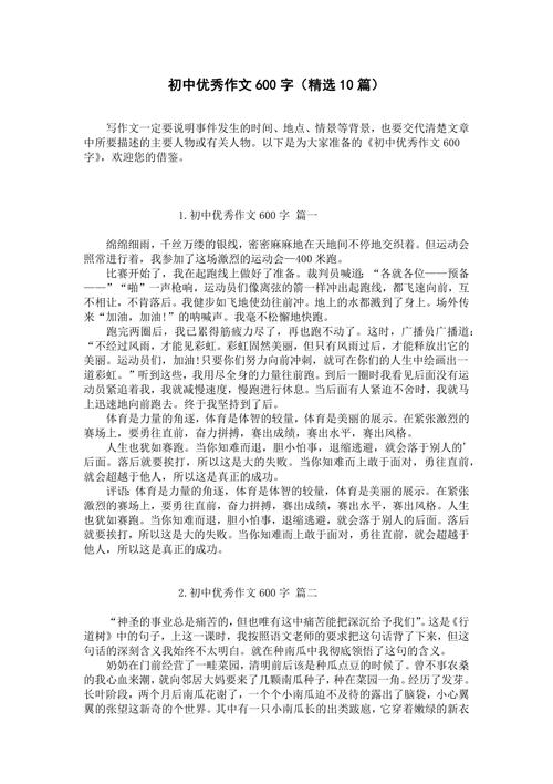 初中c位600字作文范文初中