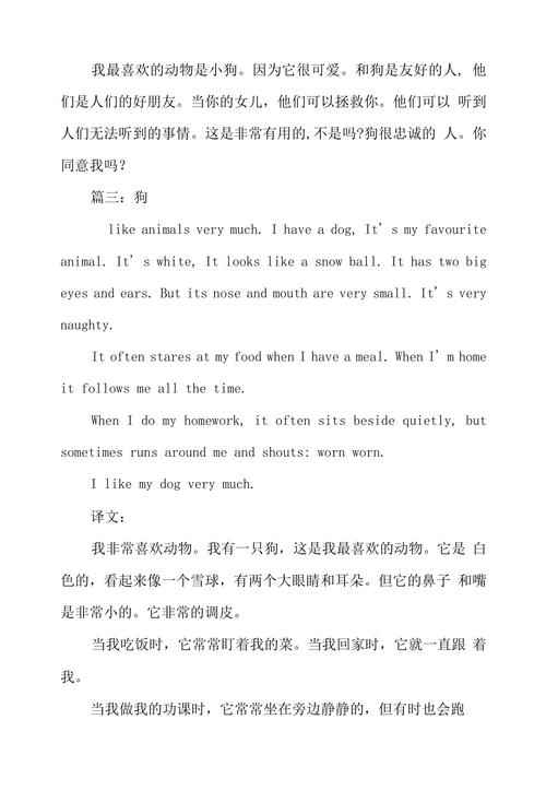 关于animals初中作文