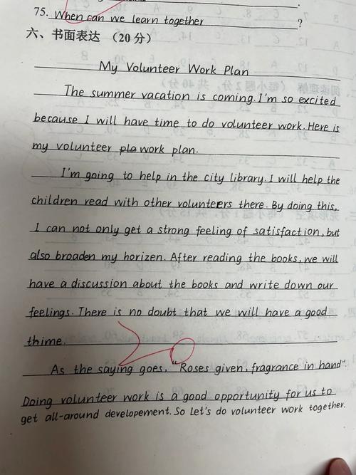 volunteer初中作文