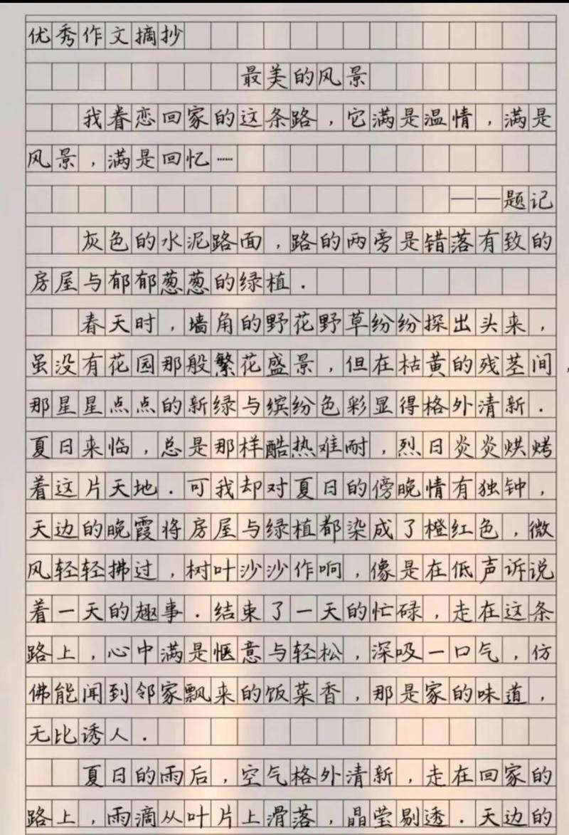 初中作文最美的风景600字