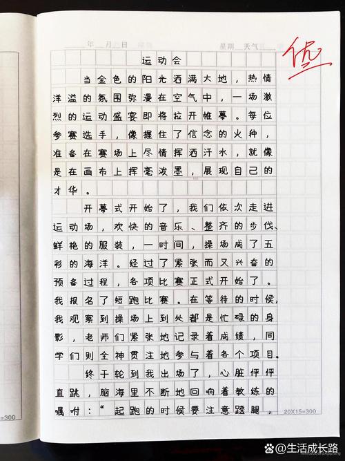 小学四年级运动会作文400字