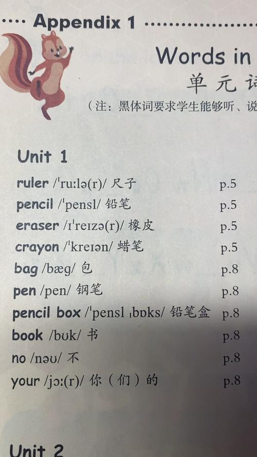 人教版小学三年级英语单词表