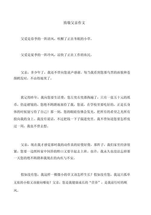 感恩父亲200字作文初中