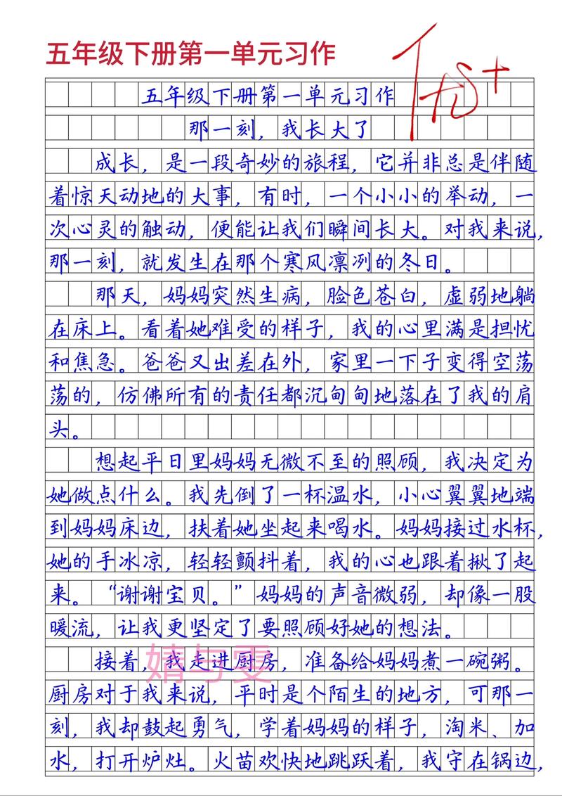 小学五年级下册第一单元作文