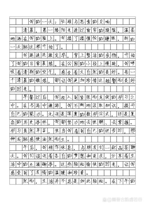 我的一天初中作文800字