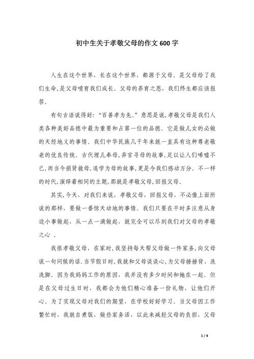 父母作文600字初中作文