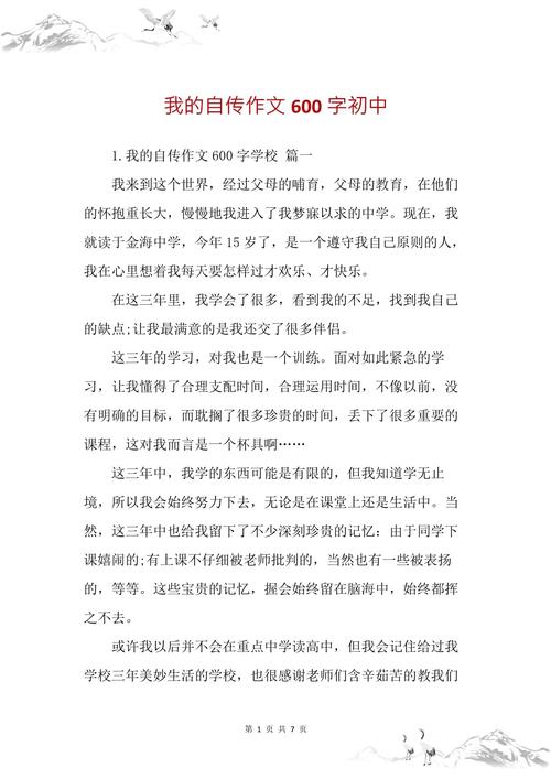 我作文600字初中作文》