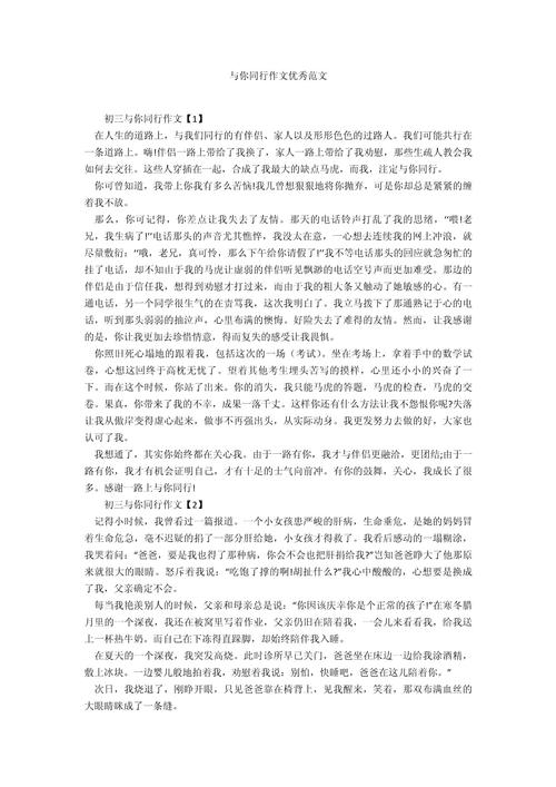 作文与你同行600字初中