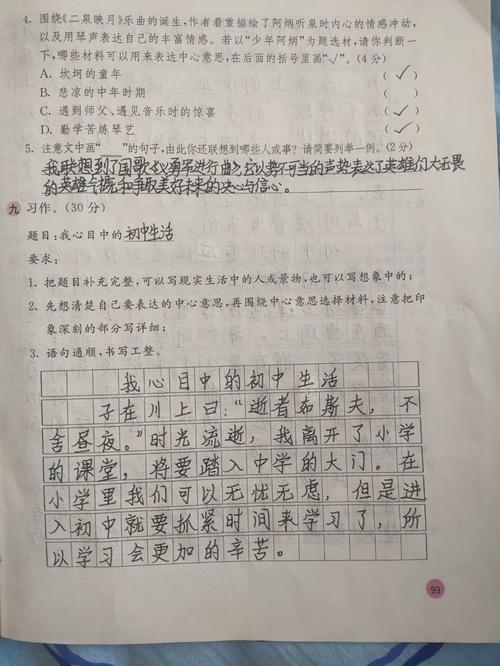 我心目中的初中生活500