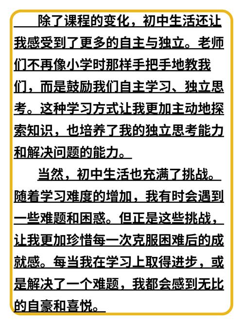 我是初中生了作文600字