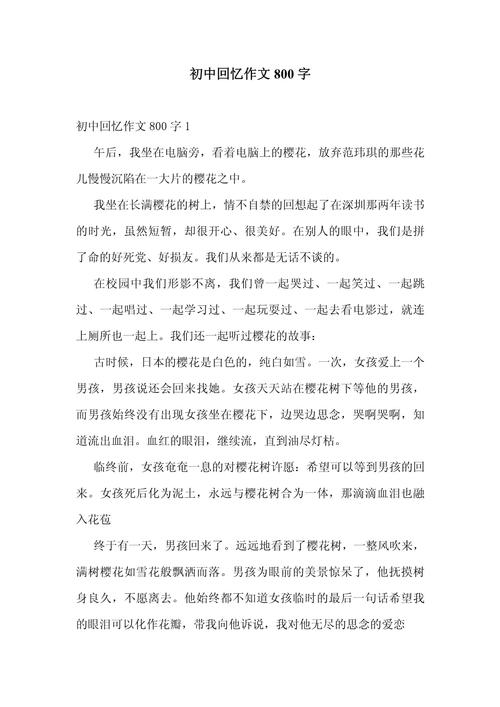 初中优秀作文800字大全