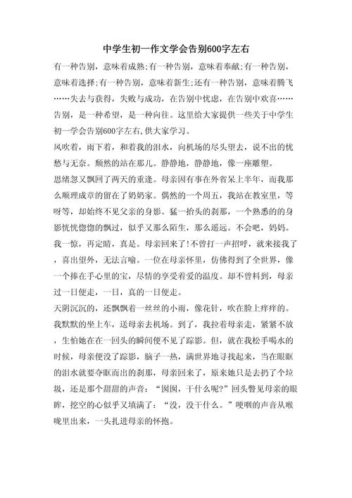 告别初中生活作文800字