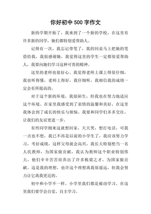 优秀周记500字初中8篇