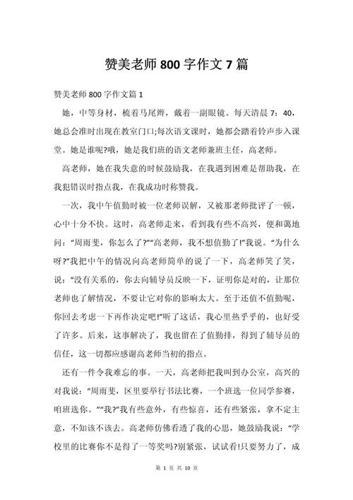我的老师初中作文800字