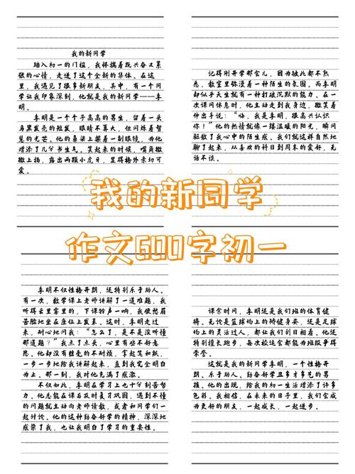 我的同学作文600字初中
