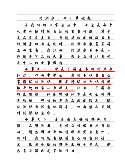 初中防溺水800字作文