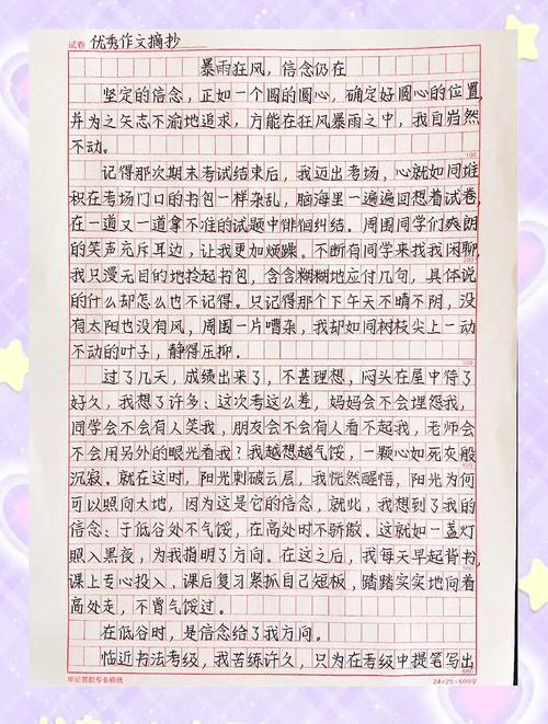 初中作文写信念500字