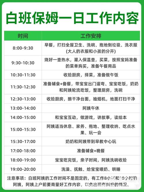 早教生活阿姨工作职责