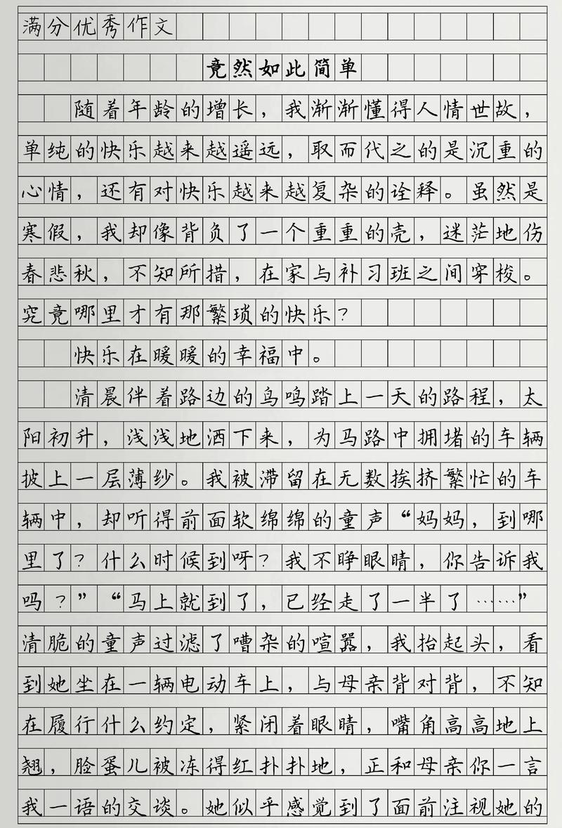初中作文600字及点评