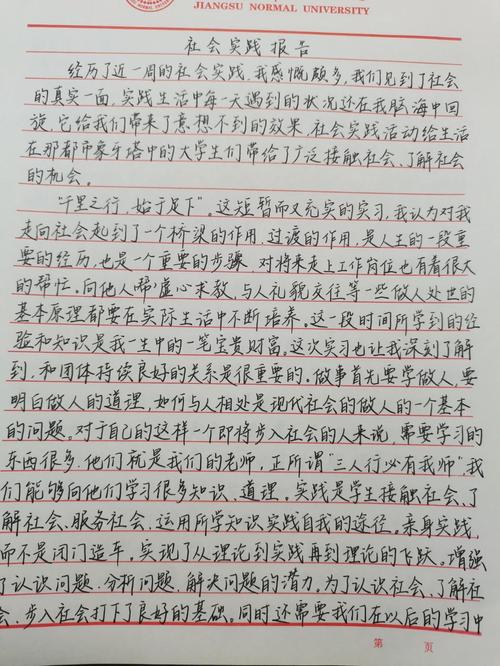 社会实践报告初中300