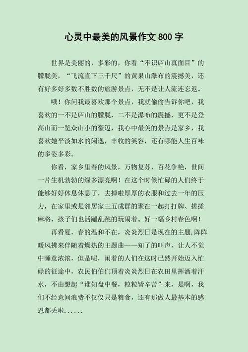 美丽的风景800字初中