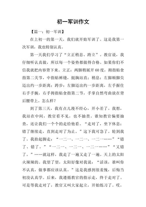 军训的作文350字初中
