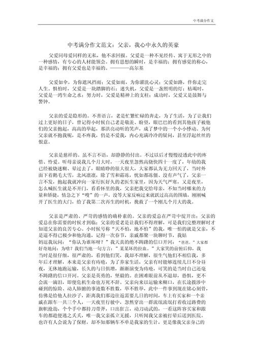 爸爸那句话 初中作文