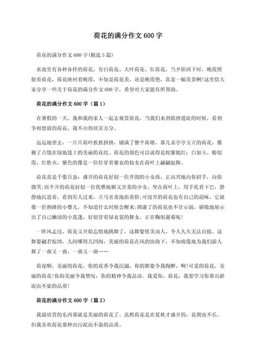 初中写莲花的作文600