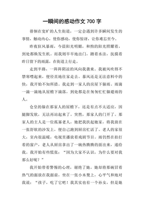 感动的作文700字初中