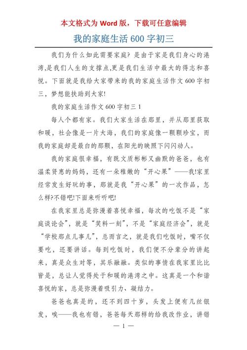 家庭带给我的 作文初中