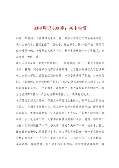 初中记事作文六百字优秀