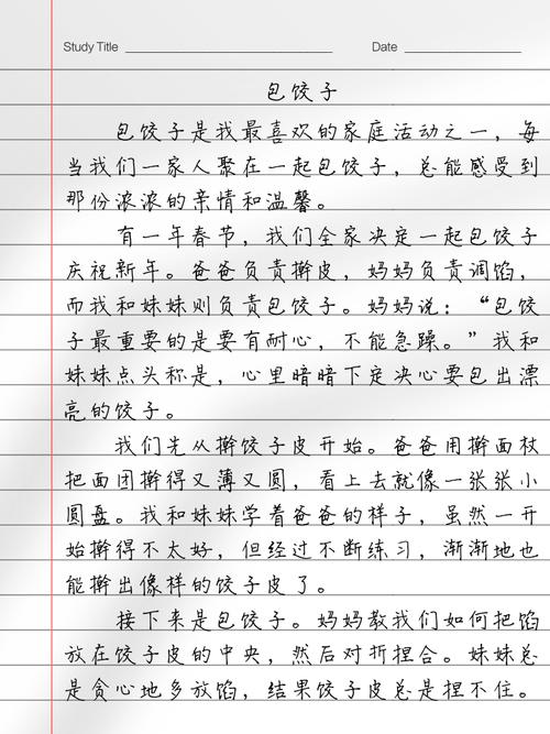 做饺子作文600字初中