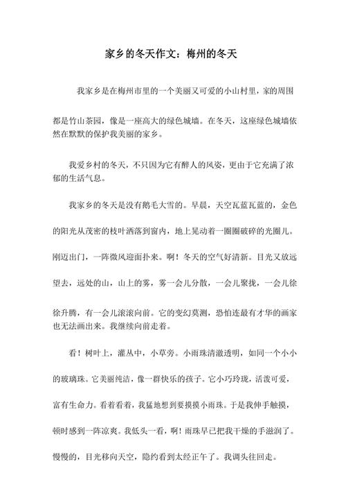 家乡的冬天250字初中