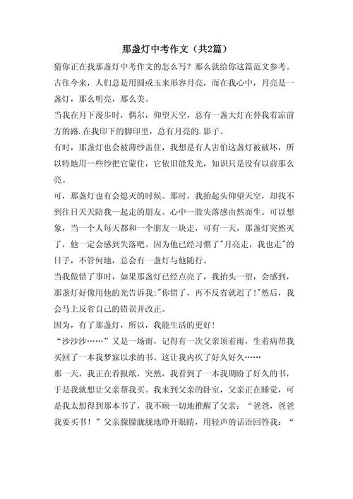 那盏灯650字初中作文