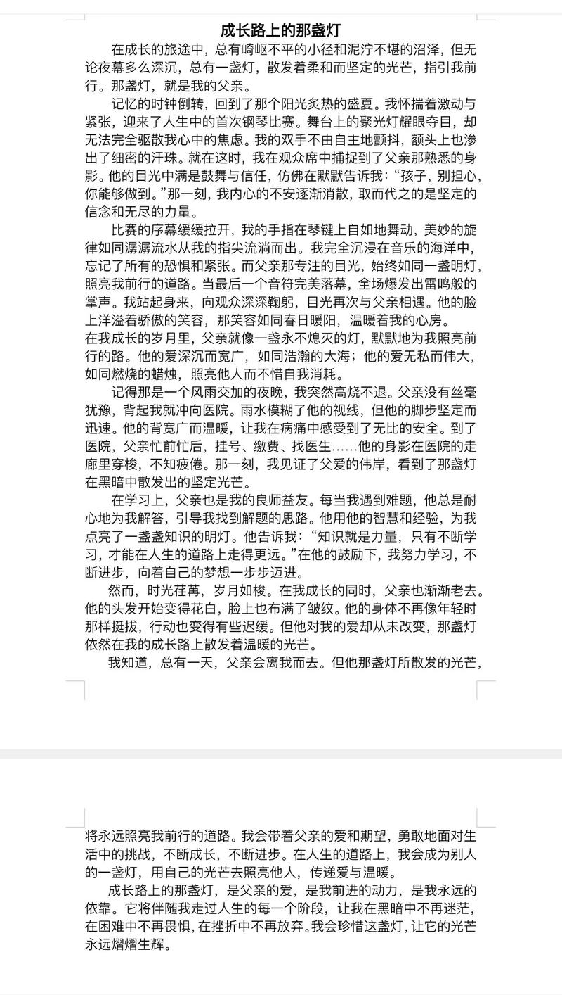 那盏灯650字初中作文