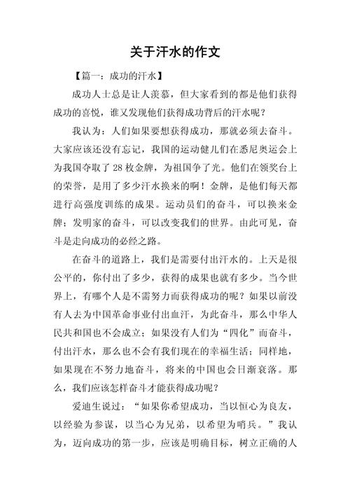 最后的时光作文初中汗水