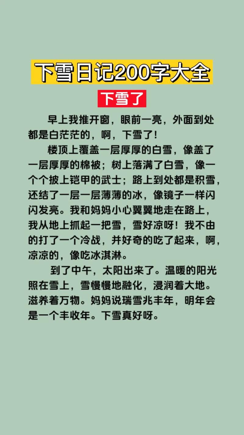 下雪天初中作文300字