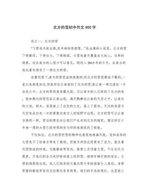 描写冬天的风景初中作文