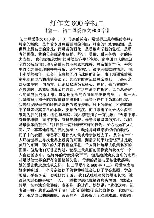 灯初中作文500字作文