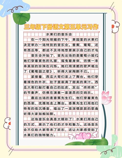 小学生同步作文三年级下册