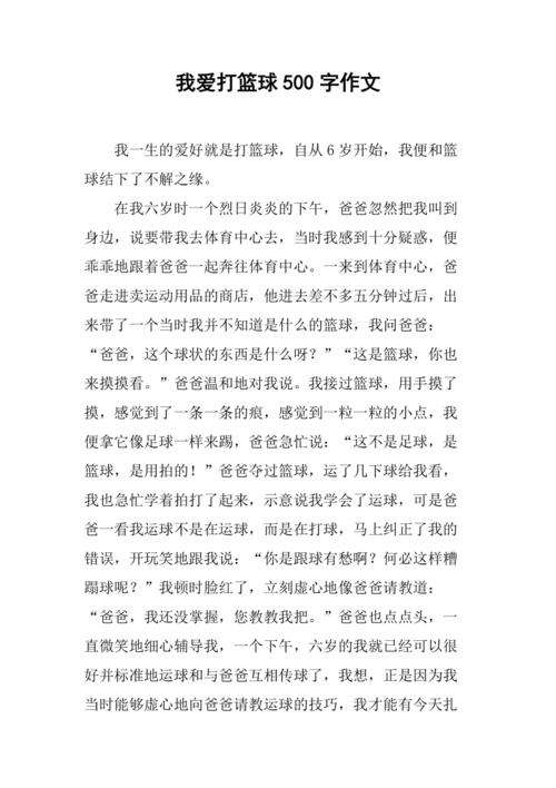 打篮球日记500字初中