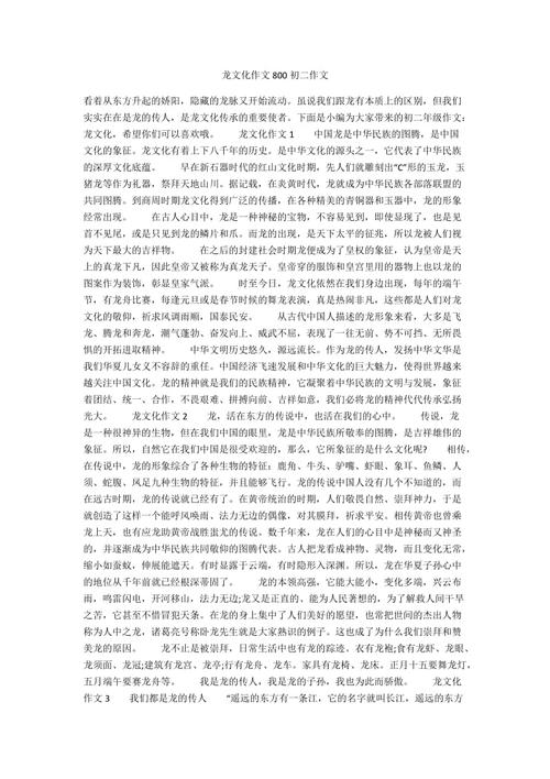 初中作文 我们的龙文化