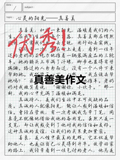 真善美作文500字初中