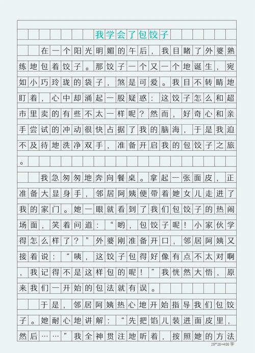 初中作文包饺子600字