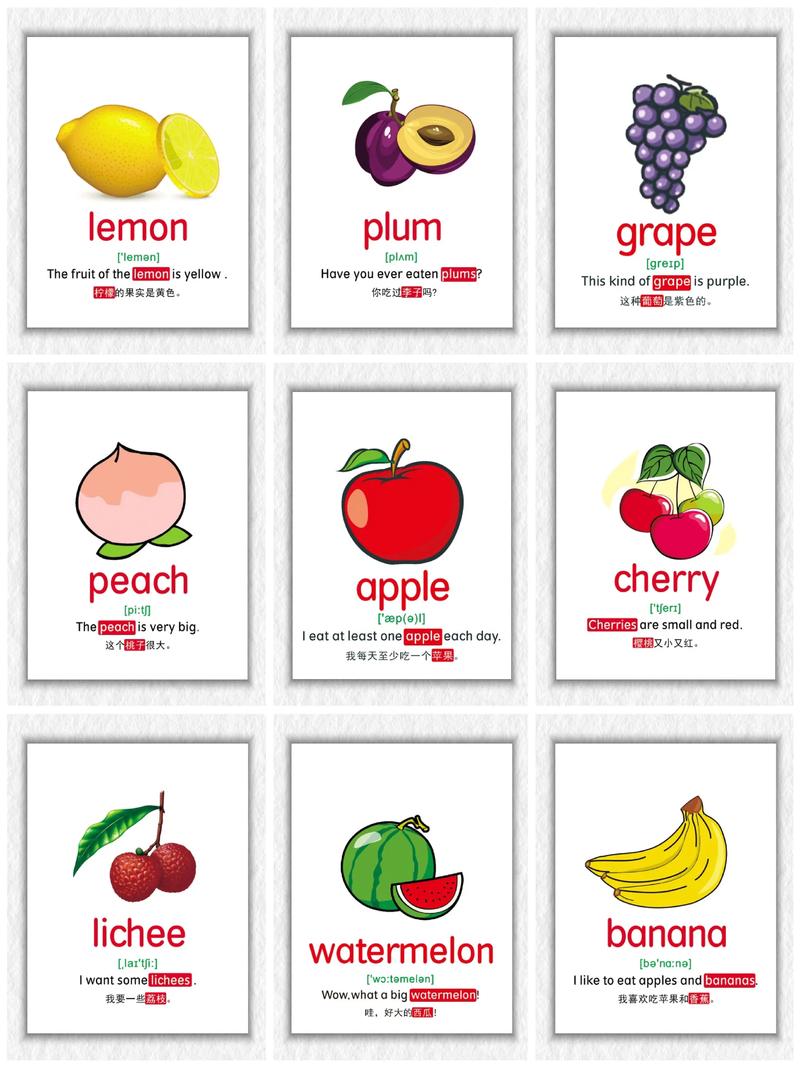 早教英语水果单词大全