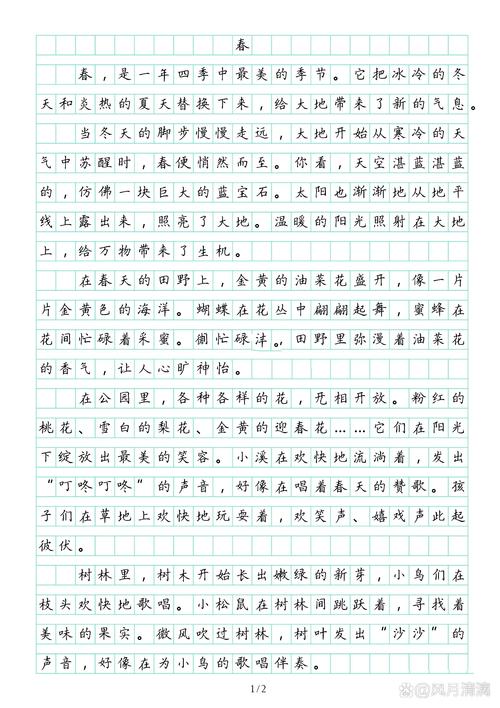 初中春风里作文600字