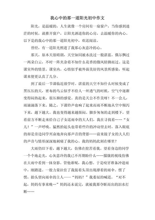 心中的那片蓝天初中作文