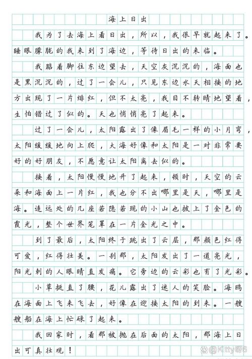 初中看日出作文600字