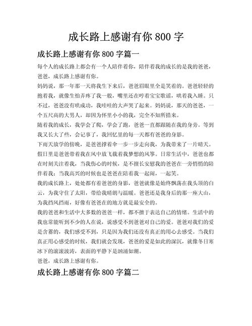 感谢有你作文800初中