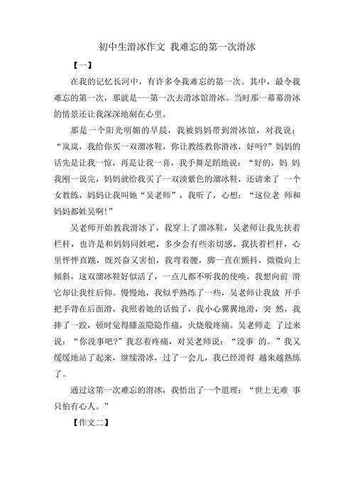 学溜冰作文600字初中